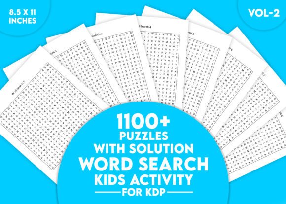 1100 Word Search Puzzles for KDP Vol-2: A Practical Resource for Educators, Parents, and Puzzle Enthusiasts